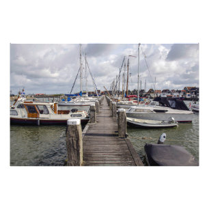 Pier mit Booten und Yachten in Marken Niederlande Fotodruck