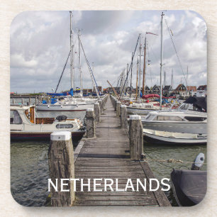 Pier mit Booten und Yachten in Marken Niederlande Getränkeuntersetzer