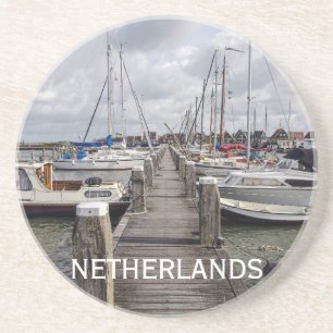 Pier mit Booten und Yachten in Marken Niederlande Getränkeuntersetzer