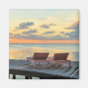 Pier mit Meerblick, Belize Magnet