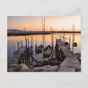 Pier Pfahlt auf dem Fluss Postkarte