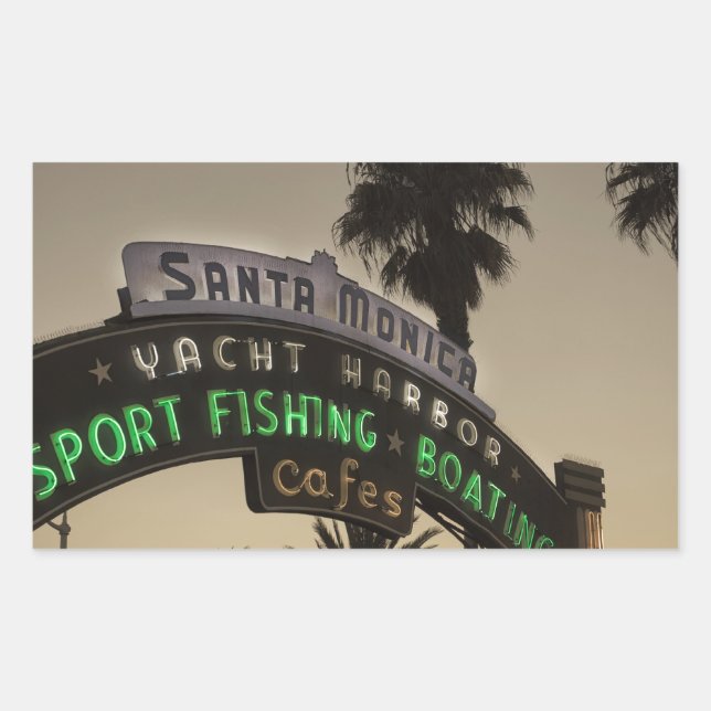 Pier Santa Monica Rechteckiger Aufkleber (Vorderseite)