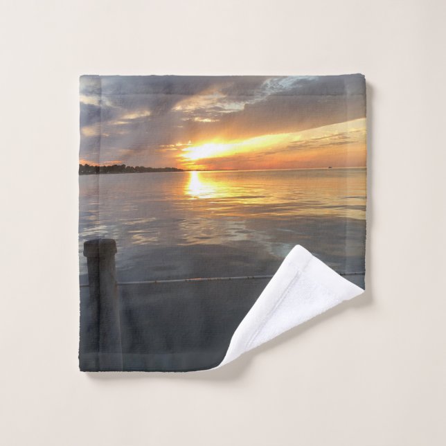 Pier Sunset Badhandtuch Set (Waschlappen)