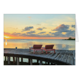 Pier überblickt den Ozean, Belize