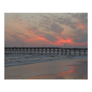 Pier und Sunset - Eicheninsel, NC Fotodruck