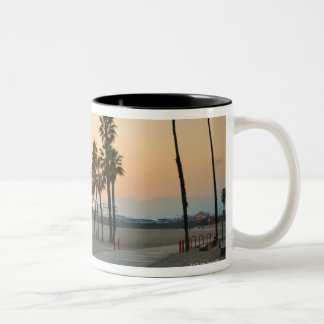 Pier USA, Kalifornien, Santa Monica am Zweifarbige Tasse