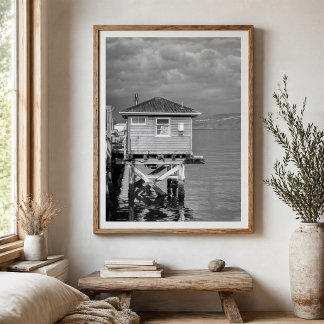 Pierbau über Wasser Küstenlandschaft Poster