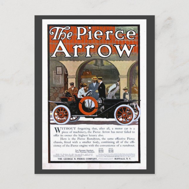 Pierce Arrow Motor Car Postkarte (Vorderseite)