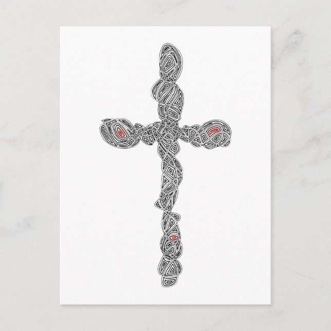 Pierced Cross - Isaiah 53:5 Postkarte (Vorderseite)