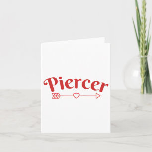 Piercer Arrow Heart Beruflich Piercing Shop Red Karte