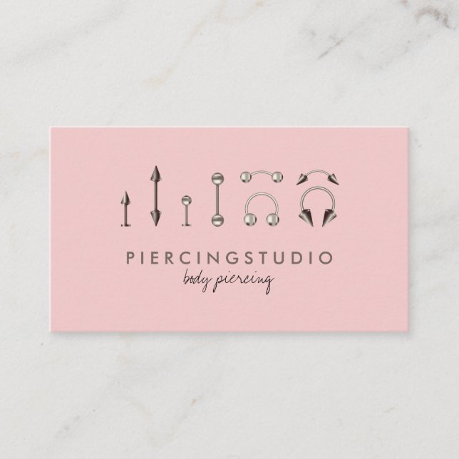 Piercing Body Juwelry Sterling Silver Pink Visitenkarte (Vorderseite)