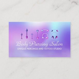 Piercing Specialist Hologramm pink Visitenkarte
