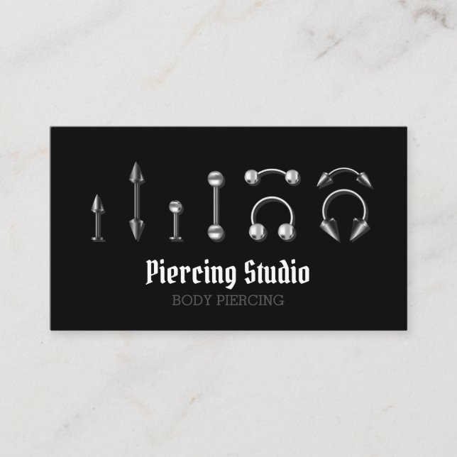 Piercing Specialist Modern Visitenkarte (Vorderseite)
