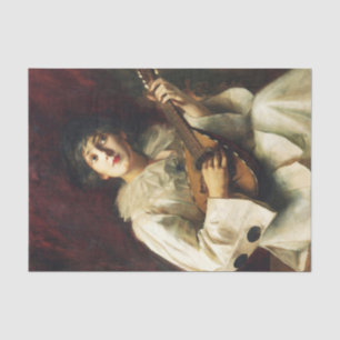 Pierette Playing The Lute von Paul De La Boulaye Seidenpapier