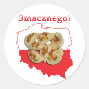Pierogi Smacznego Polo Karte Runder Aufkleber