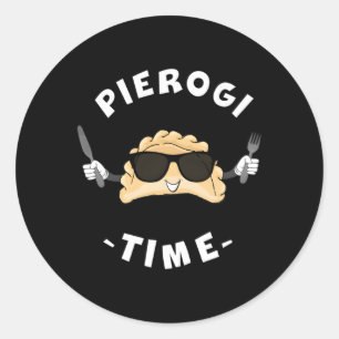 Pierogi Time Pierogi mit Sonnenbrille Polen Runder Aufkleber