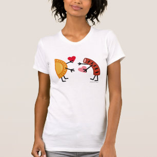 Pierogi u. Kielbasa - niedliche Valentine-Herzen T-Shirt