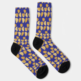 Pierogies für jeden blauen Hintergrund Socken