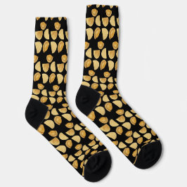 Pierogies für jeden schwarzen Hintergrund Socken