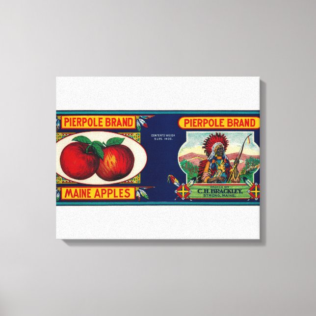 Pierpole Apple LabelStrong, ME Leinwanddruck (Vorderseite)