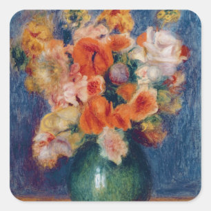 Pierre A Renoir   Bouquet Quadratischer Aufkleber