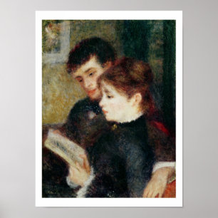 Pierre A Renoir Couple Reading Poster
