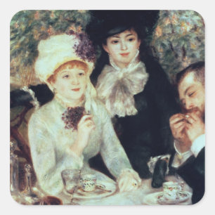 Pierre A Renoir Das Ende des Mittagessens Quadratischer Aufkleber