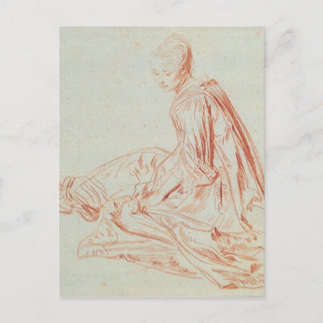 Pierre A Renoir | Frau lächelt Postkarte (Vorderseite)