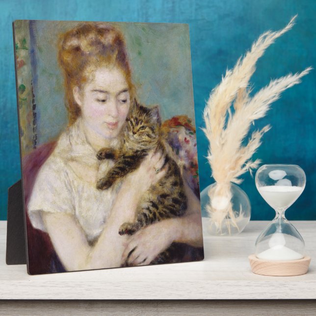 Pierre A Renoir | Frau mit Katze Fotoplatte (Seite)