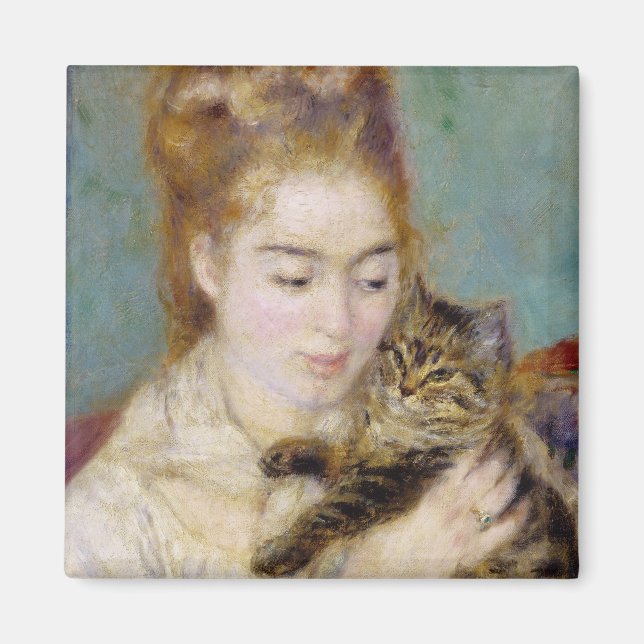 Pierre A Renoir | Frau mit Katze Magnet (Vorne)