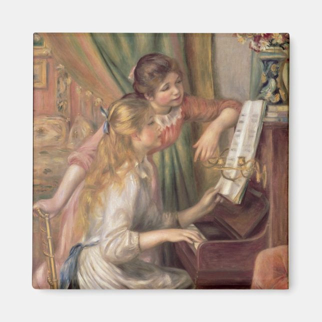 Pierre A Renoir | Junge Mädchen am Klavier Magnet (Vorne)