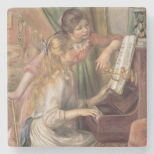 Pierre A Renoir   Junge Mädchen am Klavier Steinuntersetzer