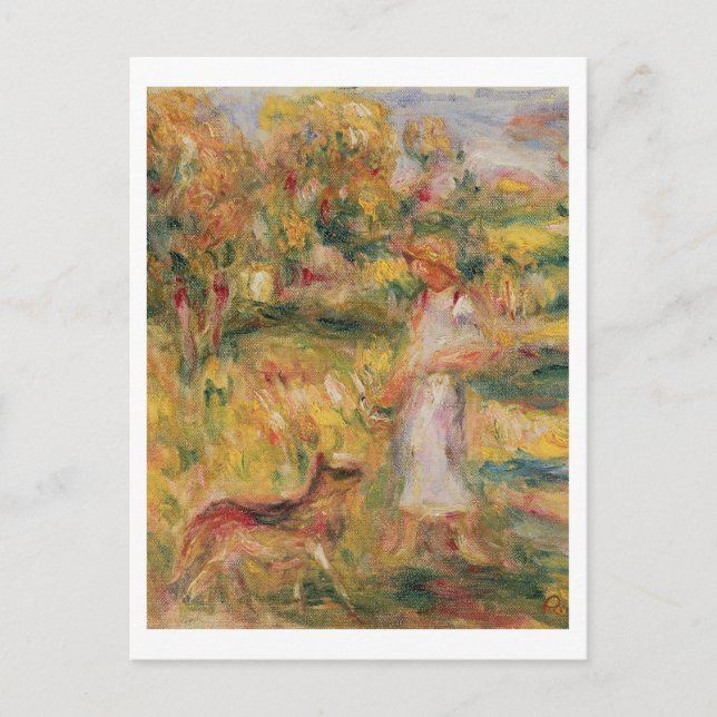 Pierre A Renoir | Landschaft mit der Ehefrau des K Postkarte (Vorderseite)