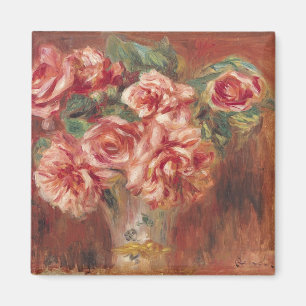 Pierre A Renoir   Rose in einer Vase Magnet