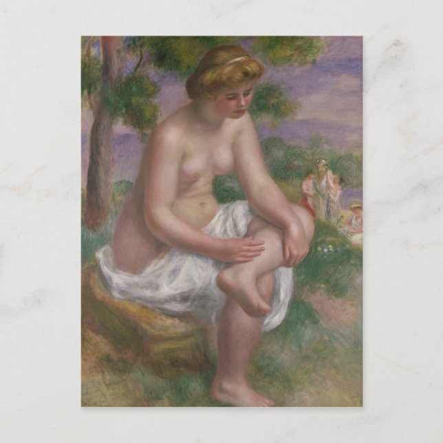 Pierre A Renoir | Sitzbäder in einer Landschaft Postkarte (Vorderseite)