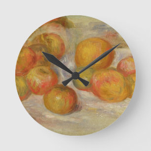 Pierre A Renoir Stillleben mit Äpfeln Runde Wanduhr