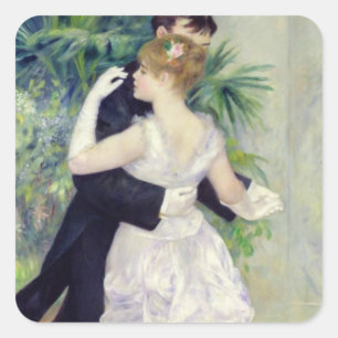 Pierre A Renoir Tanz in der Stadt Quadratischer Aufkleber