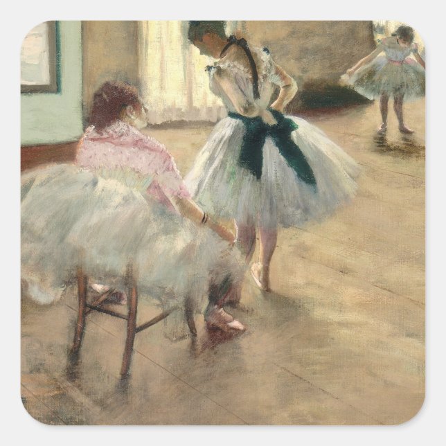 Pierre A Renoir | Tanzunterricht Quadratischer Aufkleber (Vorderseite)