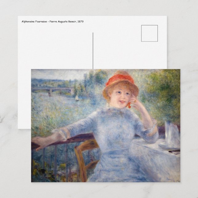 Pierre Auguste Renoir - Alphonsine Fournaise Postkarte (Vorne/Hinten)