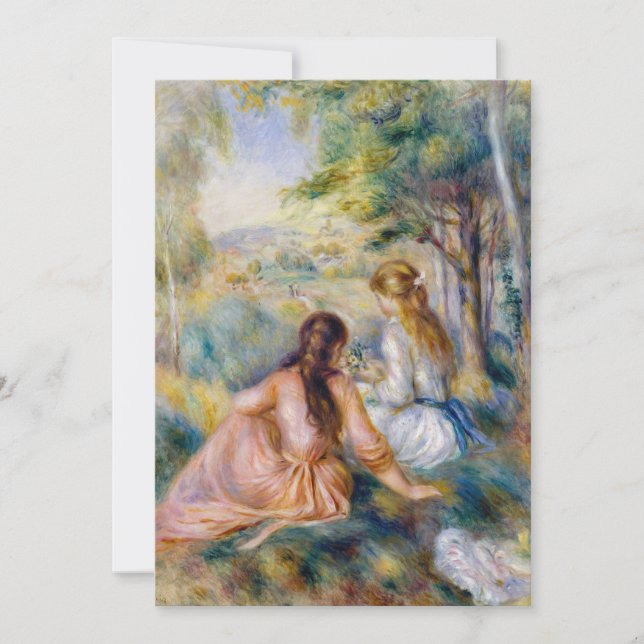 Pierre-Auguste Renoir - Auf der Wiese Dankeskarte (Vorderseite)