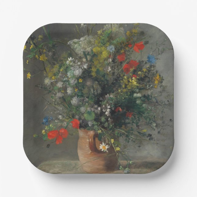 Pierre-Auguste Renoir - Blume in einer Vase 1866 Pappteller (Vorderseite)