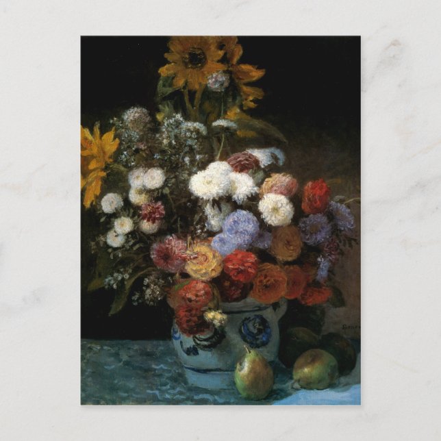 Pierre-Auguste Renoir Blume in einer Vase (1869) Postkarte (Vorderseite)