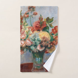 Pierre-Auguste Renoir - Blume in einer Vase Badhandtuch Set