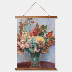 Pierre-Auguste Renoir - Blume in einer Vase Wandteppich Mit Holzrahmen