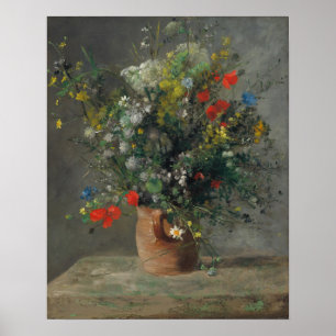 Pierre-Auguste Renoir - Blumen in einer Vase 1866 Poster