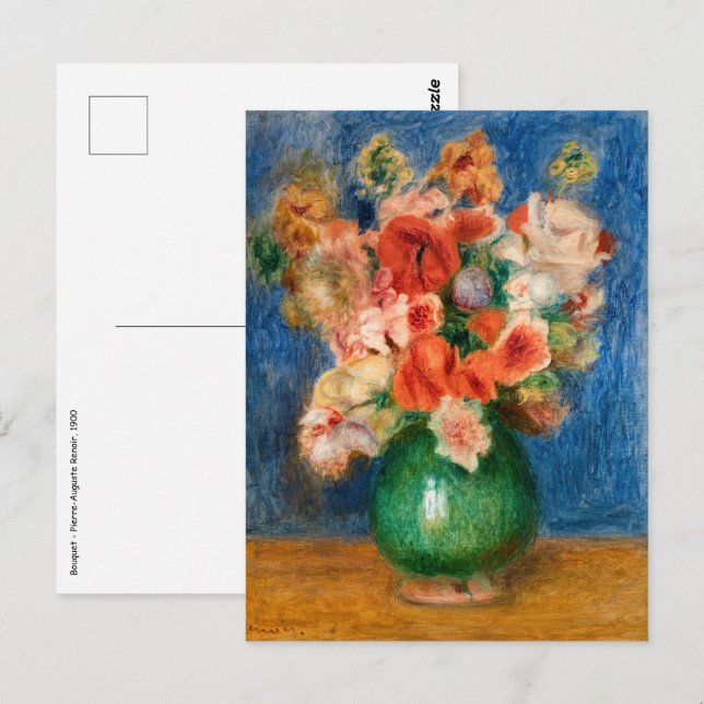 Pierre-Auguste Renoir - Bouquet Postkarte (Vorne/Hinten)