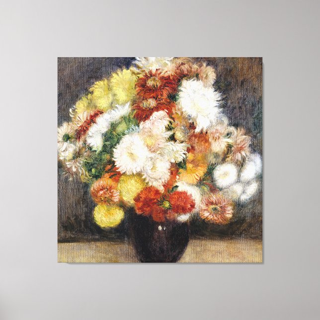 Pierre-Auguste Renoir Bouquet von Chrysanthemen Leinwanddruck (Vorderseite)