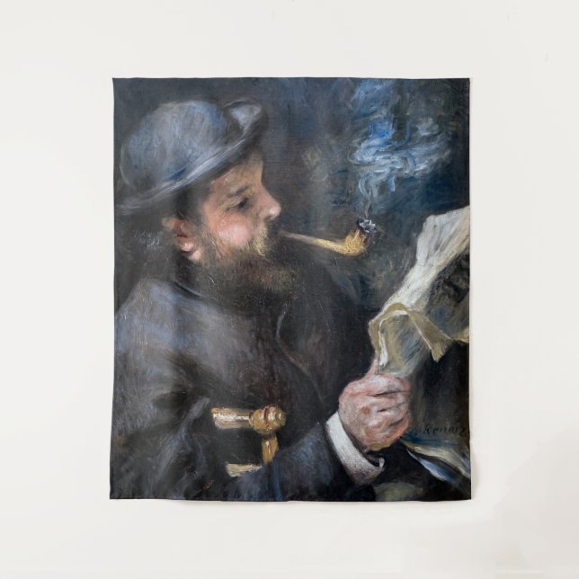 Pierre-Auguste Renoir - Claude Monet Reading Wandteppich (Vorderseite)
