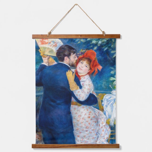 Pierre-Auguste Renoir - Country Dance Wandteppich Mit Holzrahmen (Vorderseite)