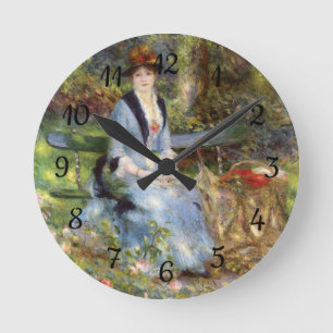 Pierre-Auguste Renoir - Dans les Rose Runde Wanduhr